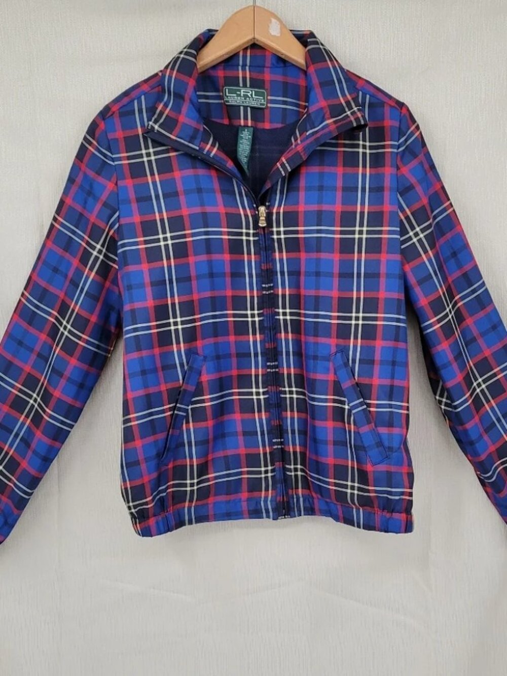 Lrl Lauren Active Ralph Lauren Women's Small, Tartan plaid light weight jacket